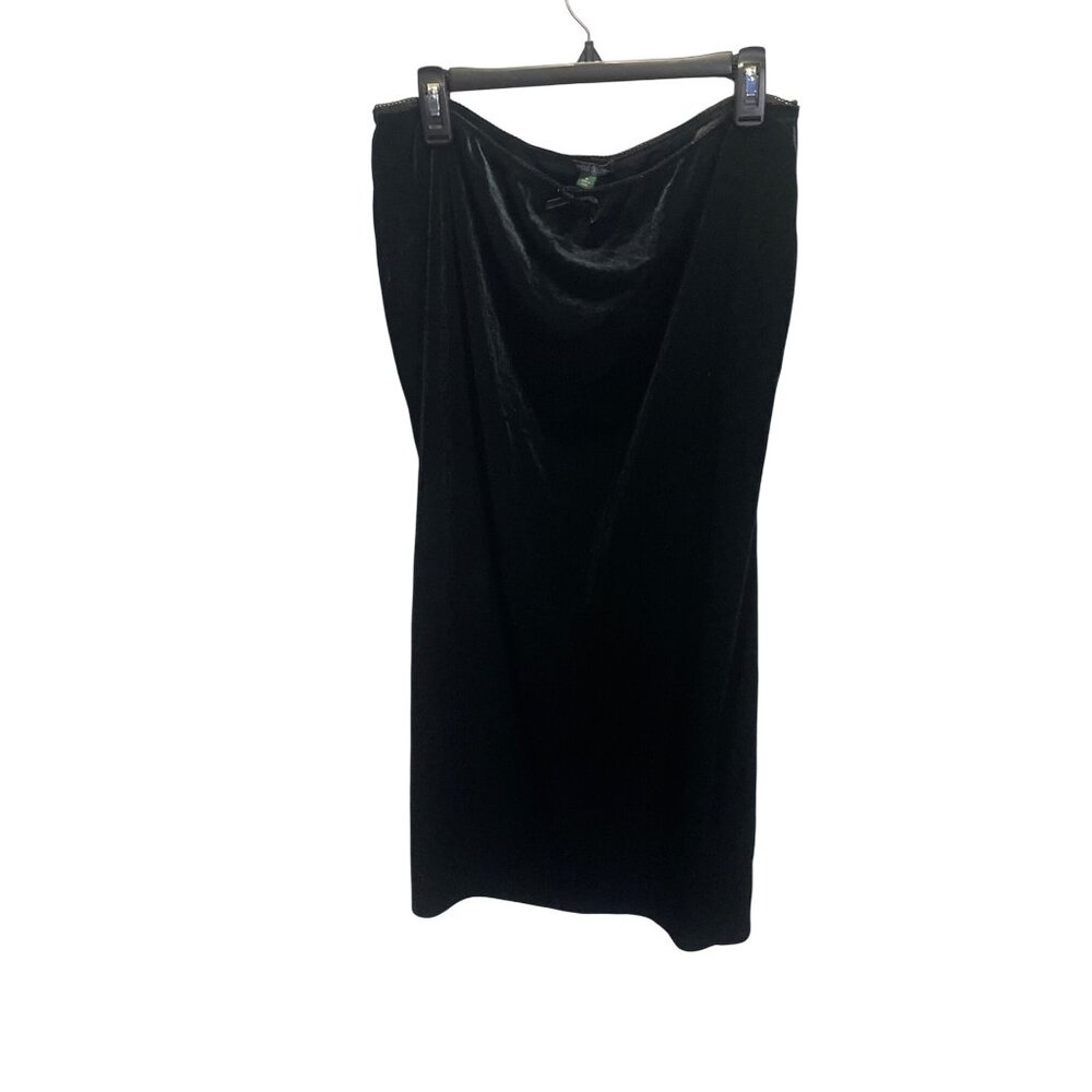 Wild Fable Womens Black Velvet Midi Skirt XL Recycled‎ Polyester